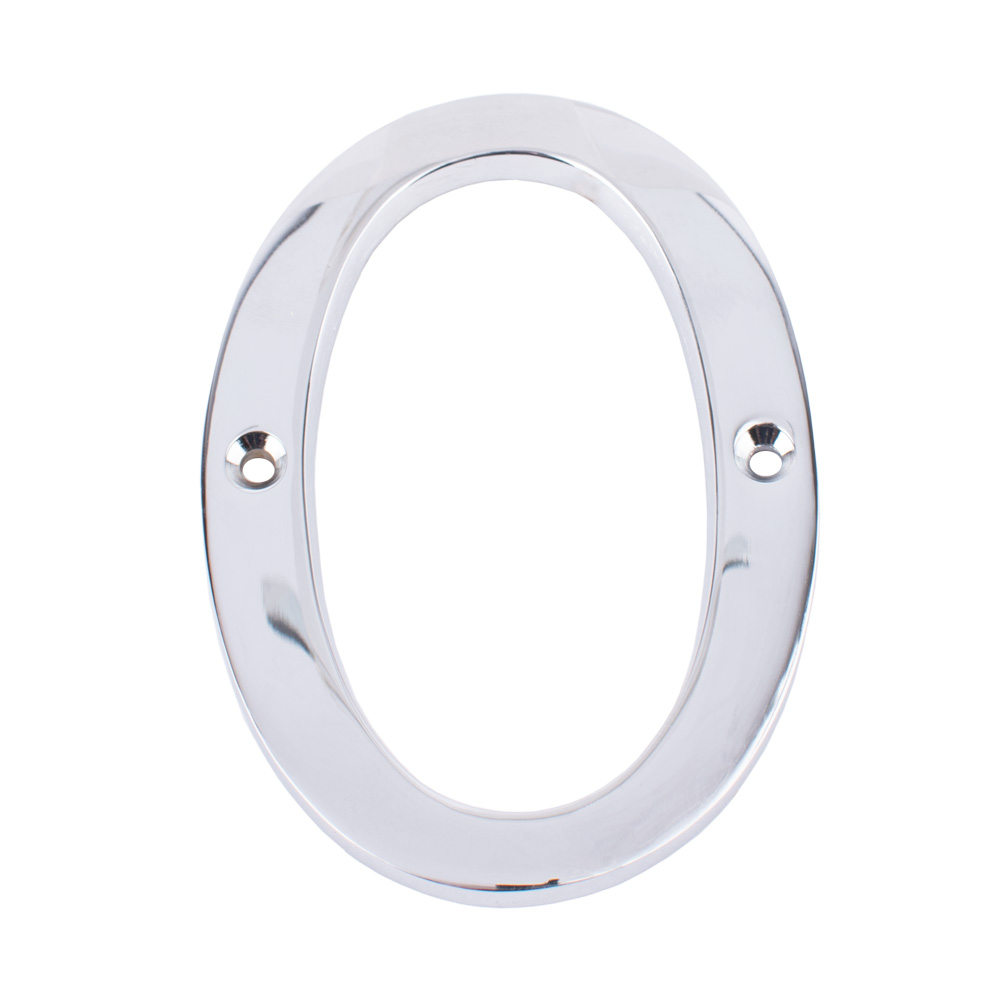 Dart Number 0 Door Numeral - Polished Chrome